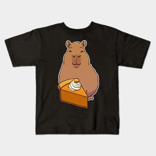 Capybara Pumpkin Pie Slice Kids T-Shirt